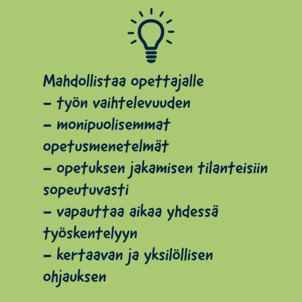 opettajan näkökulma Verkko-opetuksen mahdollisuudet opettajalle